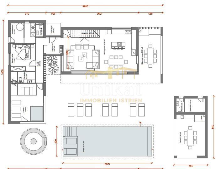 Moderna casa a schiera con piscina e vista sul verde, Poreč